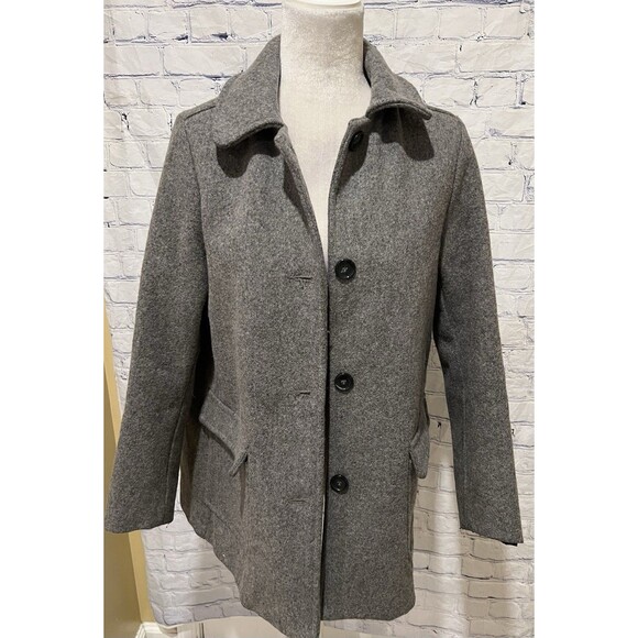 American Apparel Wool Audrey 4 Button Grey Pea Coat Size XS - Picture 2 of 7